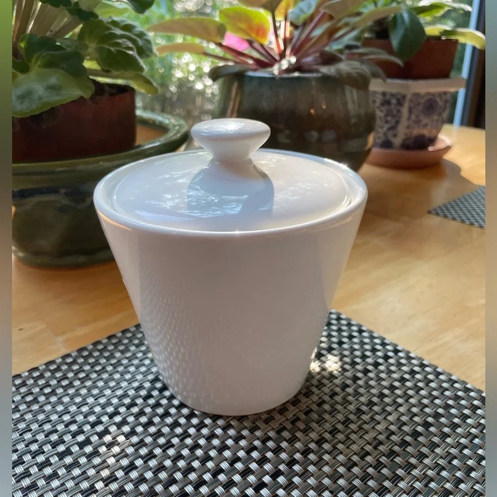 Corelle coordinates vintage stoneware sugar bowl 5” high rare excellent cond